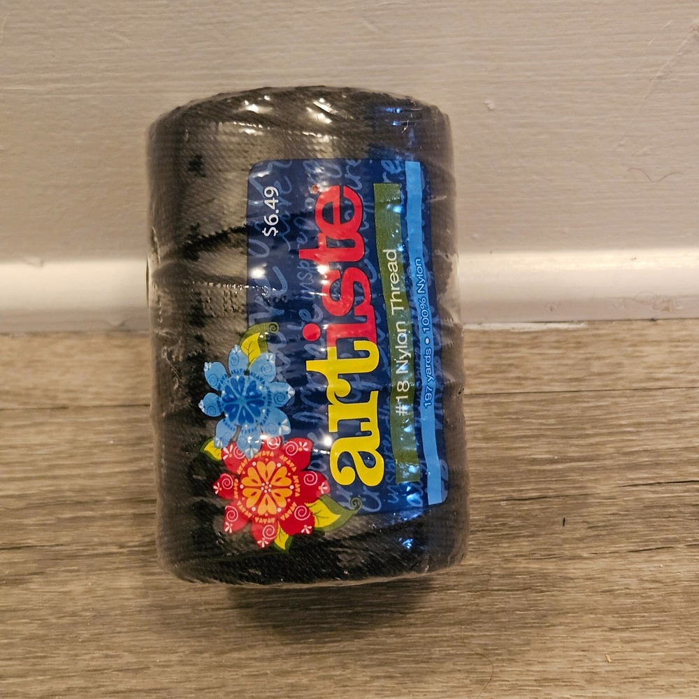Artiste Nylon Thread #18 Black New in original packaging DIY Sewing Craft Cord